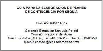 Guía para la elaboración de planes de contingencia por sequía