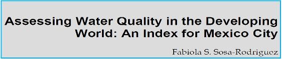 Assessing Water Quality in the Developing World: An Index for Mexico City