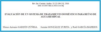 Evaluación de un sistema de tratamiento doméstico para reúso de agua residual