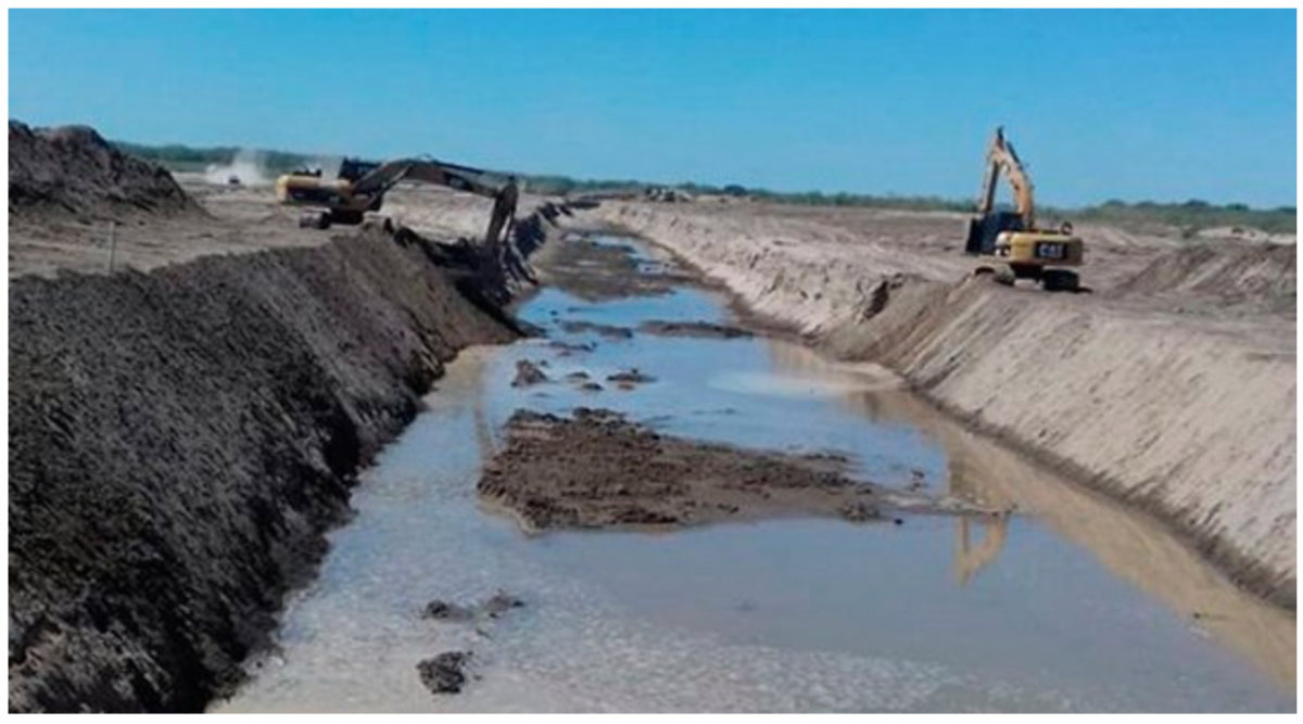 El nuevo canal del río PIlcomayo ya tiene 6,000 metros construídos