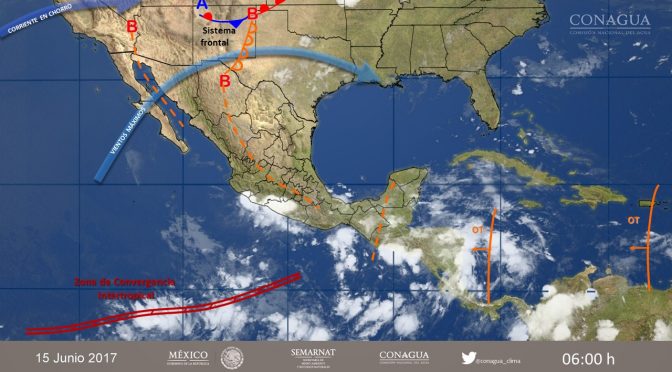 Tormentas intensas, se prevén hoy en regiones de Tabasco y Chiapas