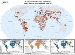 Mapa de acuíferos transfronterizos en el mundo (2015)