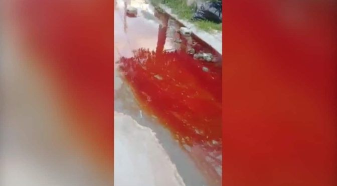 Reportan fuga de agua con sangre en Juárez, NL (Info7)