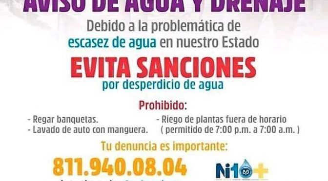 Monterrey: Sancionará Agua y Drenaje por desperdiciar agua (ABC)
