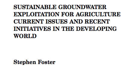 Explotación sostenible de aguas subterráneas para la agricultura: problemas actuales e iniciativas recientes en el mundo en desarrollo (Artículo)