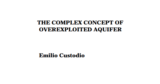 El complejo concepto de acuífero sobreexplotado (Artículo)