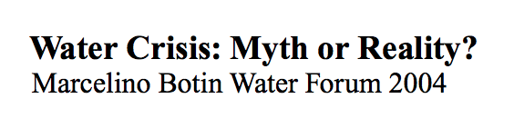 Crisis del agua: Mito o Realidad? (Libro)