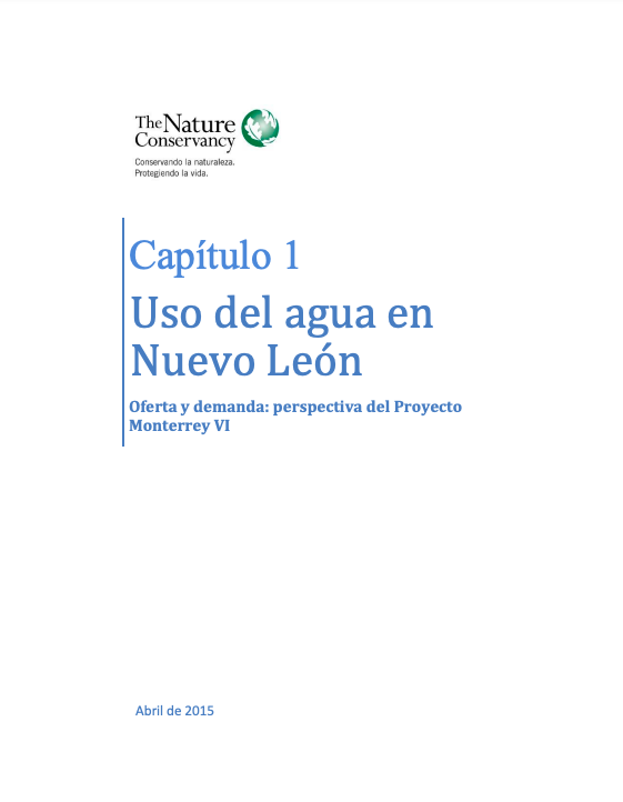 Uso del agua en Nuevo León (Cápitulo)- The Nature Conservancy