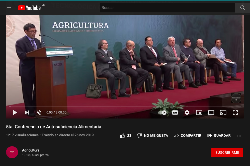 5ta Conferencia de Autosuficiencia Alimentaria (Video)-Gobierno de México-Agricultura 
