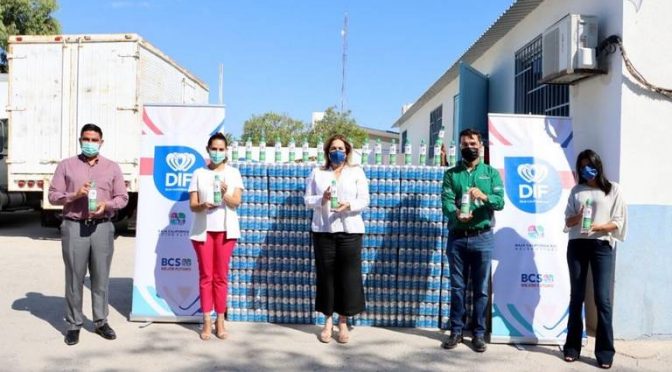 Baja California Sur: Recibe Sedif donación de 8 mil latas de agua y 500 botellas de gel antibacterial (El Sudcaliforniano)