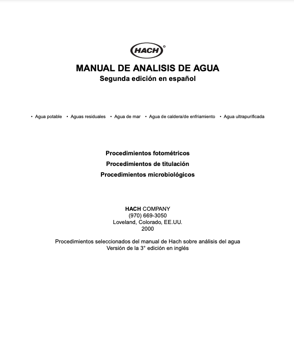 Manual de Análisis de Agua (Manual)-HACH Company