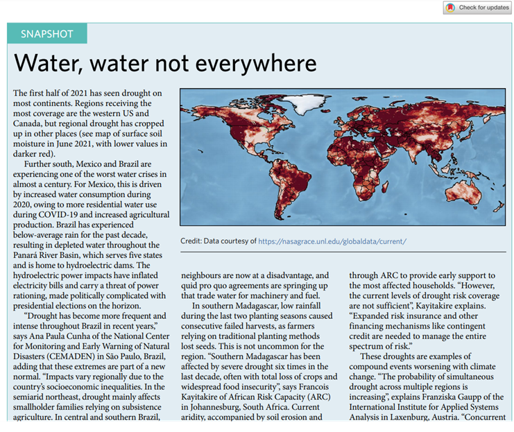 Agua, agua no en todas partes (nature climate change)