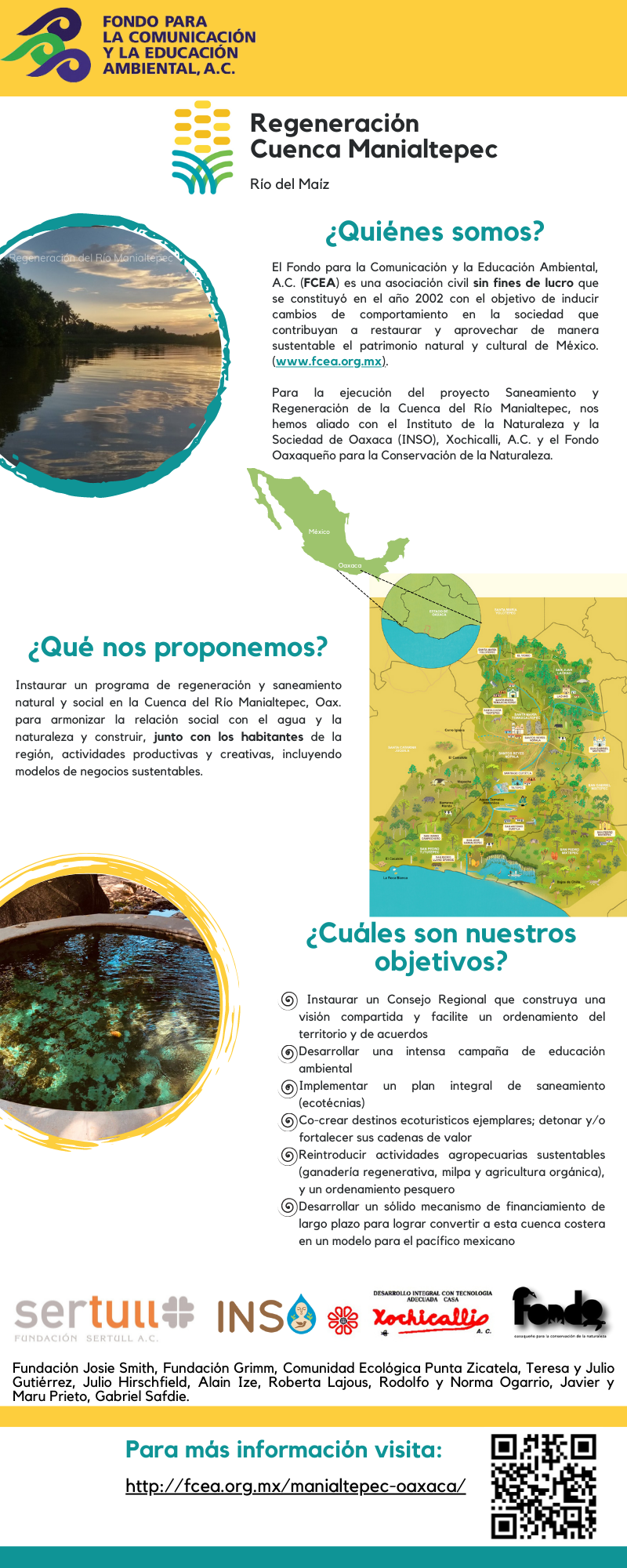Proyecto Regeneración y Saneamiento de la Cuenca del Río Manialtepec, Oaxaca (Infografía-FCEA, A.C.)