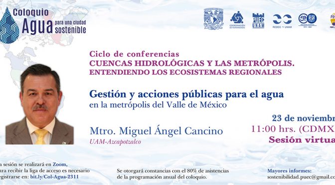 Conferencia Gestión y Acciones Públicas para el Agua (PUEC UNAM)