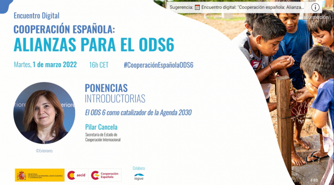 Mundo-Pilar Cancela: “La Cooperación Española en materia de agua y saneamiento es referente en el mundo” (iagua)