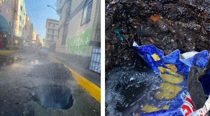 Ciudad de México-Se registra fuerte fuga de agua potable en Tepito (Excelsior)