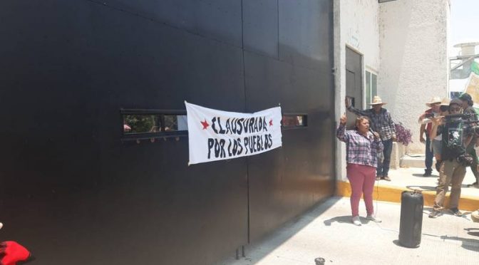 Morelos-Caravana por el Agua y por la Vida protesta en las puertas de la termoeléctrica de Huexca (El Financiero)