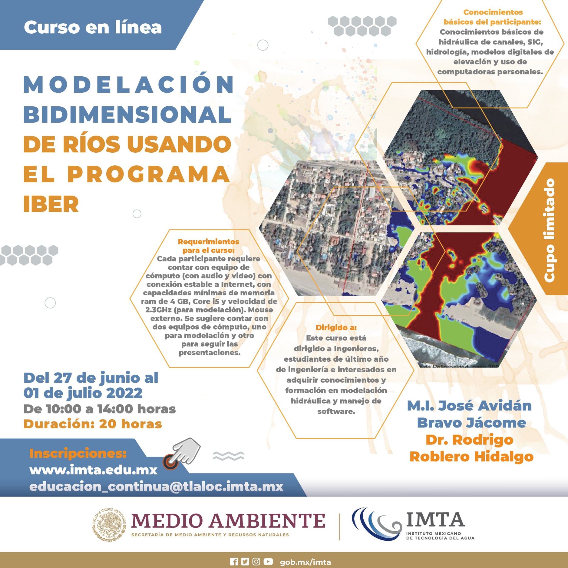Curso en línea “Modelación bidimensional de ríos utilizando la plataforma IBER” IMTA)