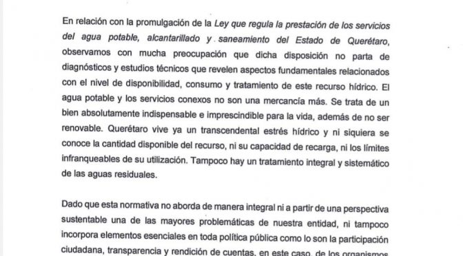 Querétaro-La aprobación de la “Ley de Aguas” genera controversia en Querétaro (Expansión Política)
