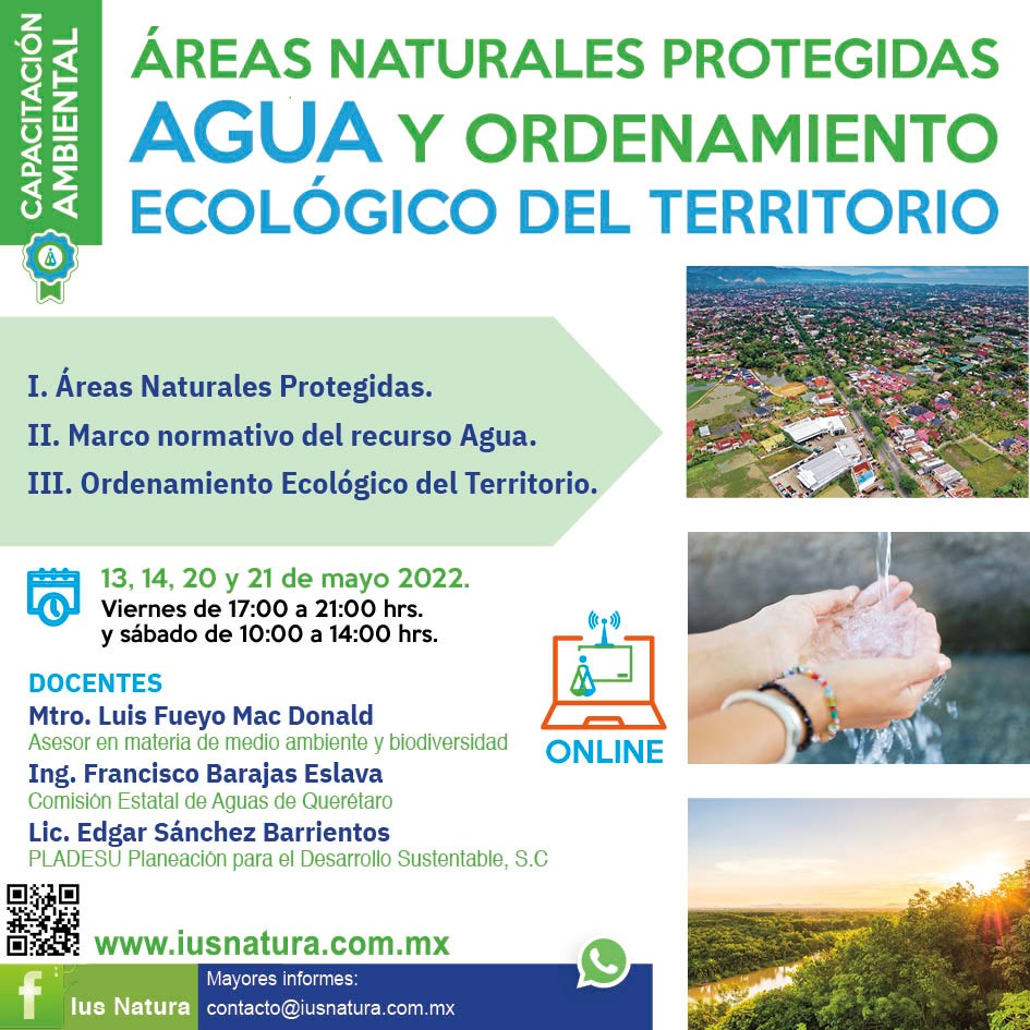 Capacitación ambiental: Áreas Naturales Protegidas, Agua y Ordenamiento Ecológico del Territorio (Ius Natura)