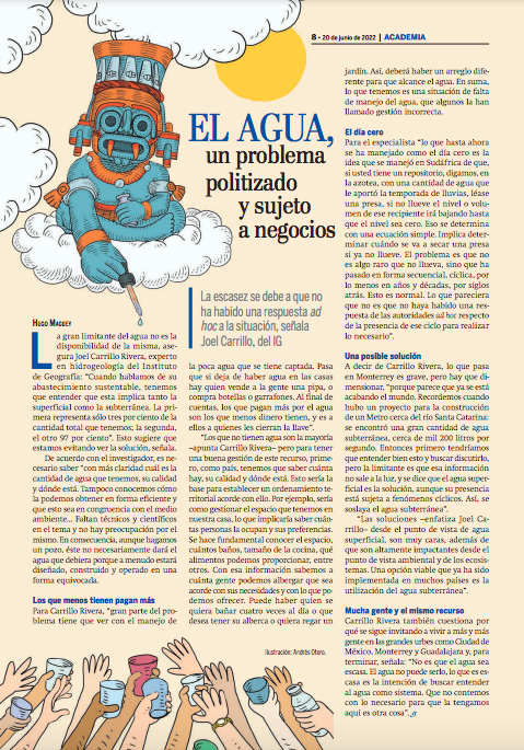 EL AGUA, un problema politizado y sujeto a negocios (Gaceta UNAM)