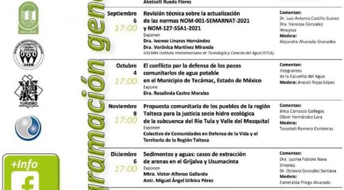 7mo Seminario – taller: Problemáticas y estudios sobre el agua en el Estado de México (UAEM)