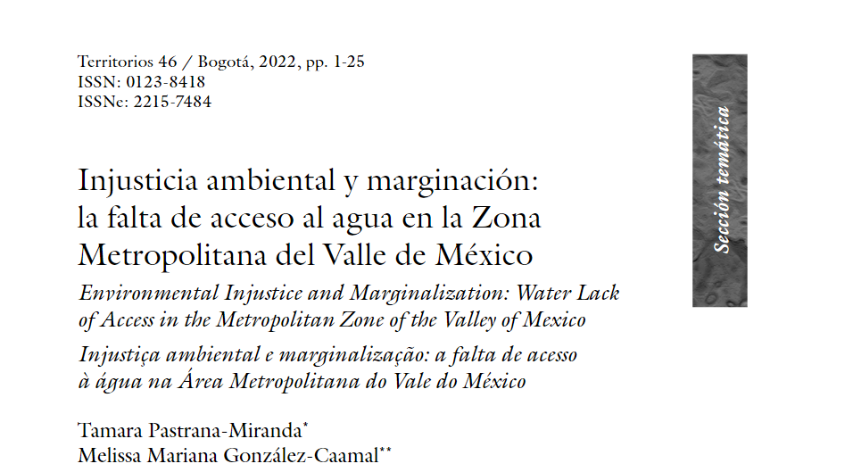 Injusticia ambiental y marginación: la falta de acceso al agua en la Zona Metropolitana del Valle de México (Universidad del Rosario)