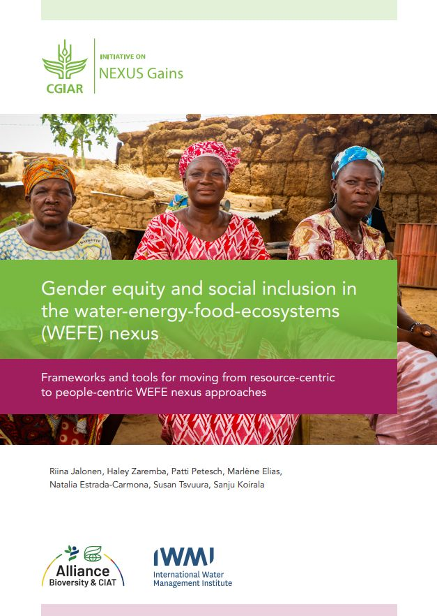 Igualdad de género y la inclusión social en la gobernanza del nexo agua-energía-alimentos-medio ambiente (CGIAR)
