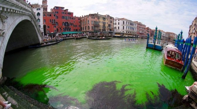 Mundo – Descubren por qué las aguas se tornaron verde fosforescente en un tramo de los canales de Venecia (BBC)