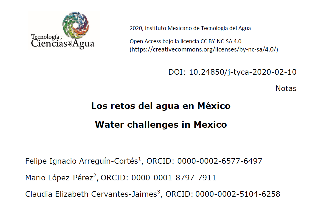 Los retos del agua en México (Tecnología y Ciencias del Agua)