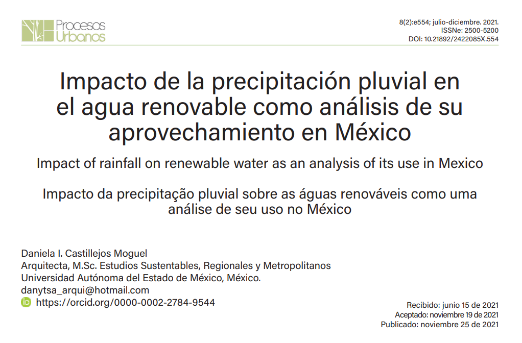 Impacto de la precipitación pluvial en el agua renovable como análisis de su aprovechamiento en México (CECAR)