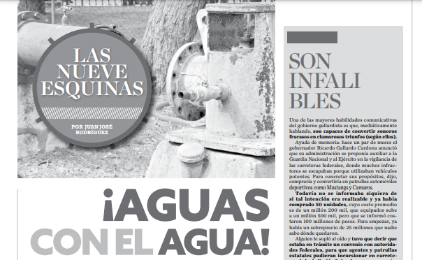 San Luis Potosí-¡Aguas con el agua! (Pulso)