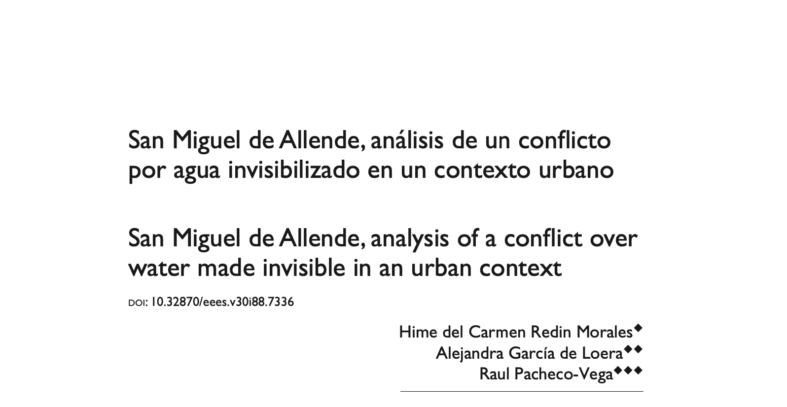 San Miguel de Allende, análisis de un conflicto por agua invisibilizado en un contexto urbano (Espiral)