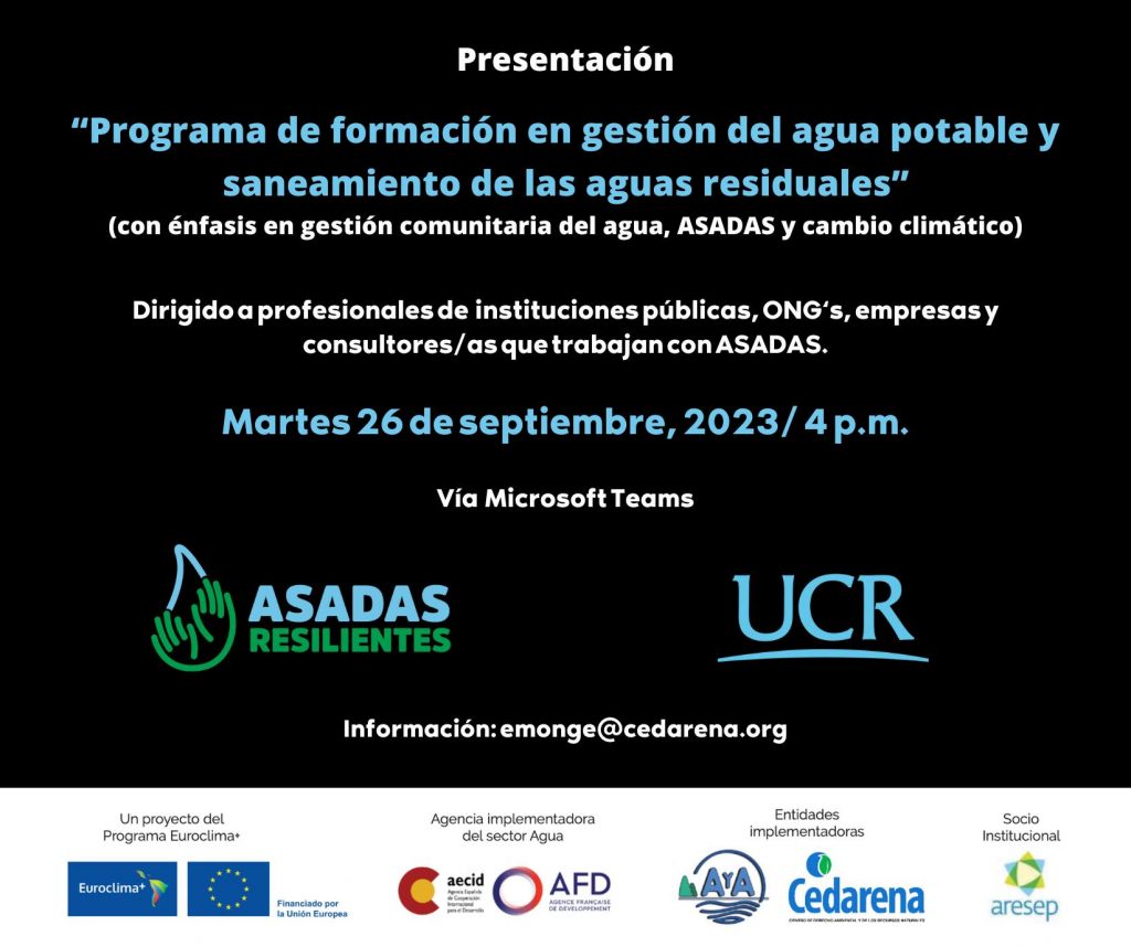 Programa de formación en gestión del agua potable y saneamiento de las