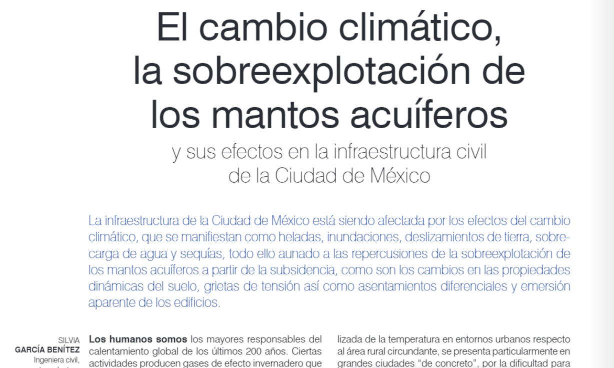 El cambio climático, la sobreexplotación de los mantos acuíferos (CICM)