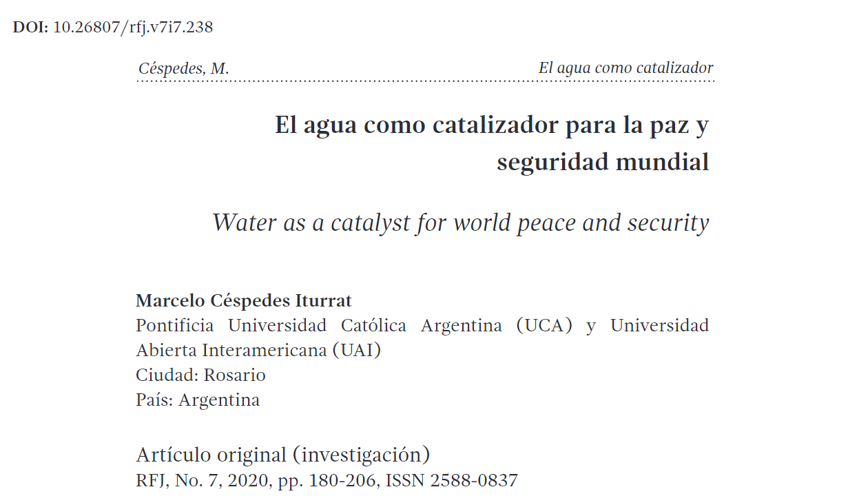 El agua como catalizador para la paz y seguridad mundial (PUCE)