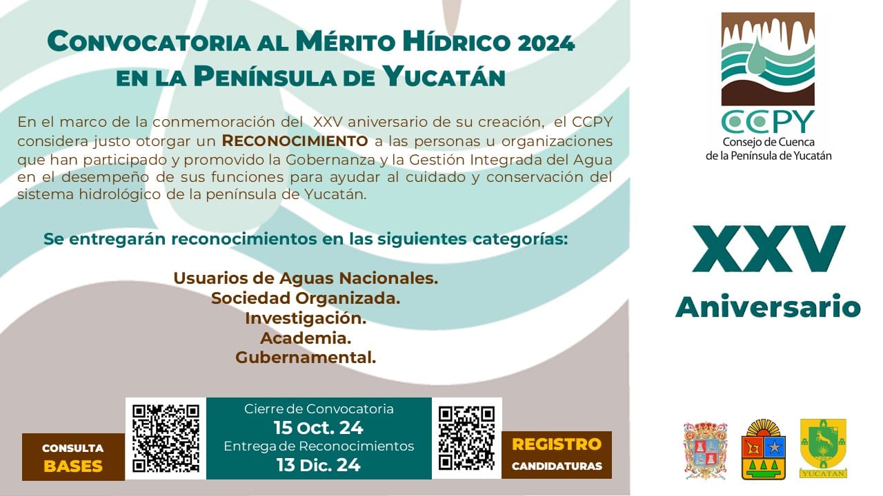 Convocatoria al Mérito Hídrico 2024 en la Península de Yucatán