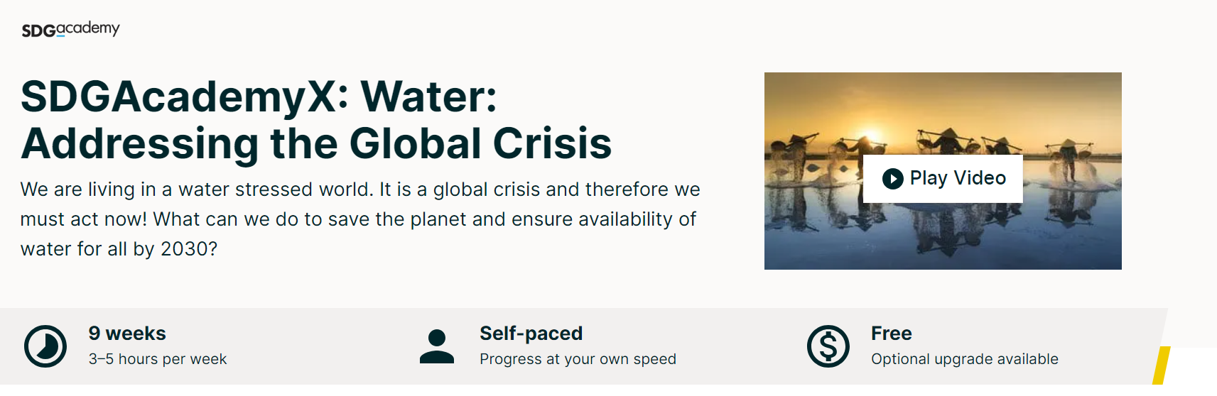 Curso – Water: Addressing the Global Crisis (UN SDG Learn)