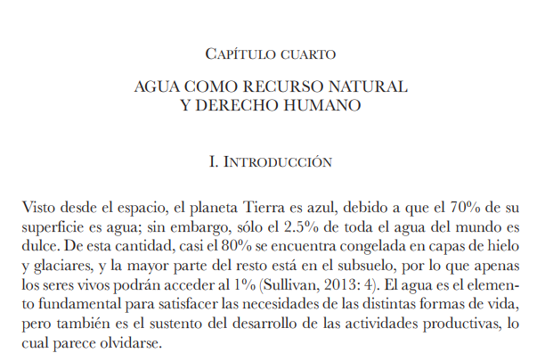 Agua como recurso natural y derecho humano (IIJ-UNAM)