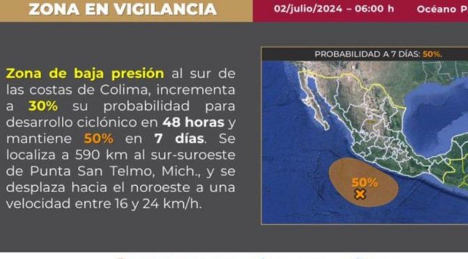 Sinaloa- Conagua vigila posible formación de ciclón Aletta en el Pacífico (Luz Noticias)