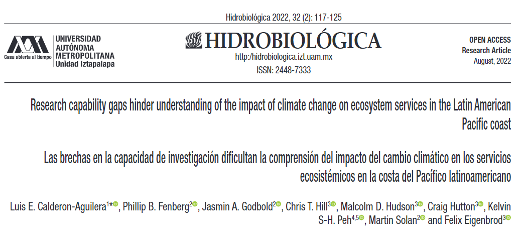 Las brechas en la capacidad de investigación dificultan la comprensión del impacto del cambio climático en los servicios ecosistémicos en la costa del Pacífico latinoamericano (UAM)