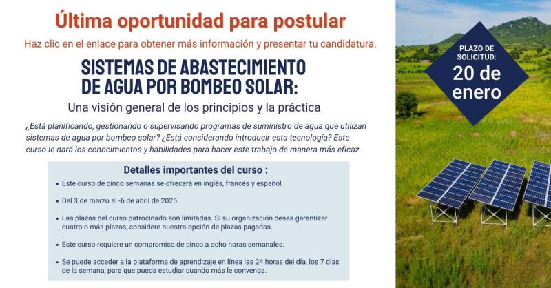 Sistemas de abastecimiento de agua por bombeo solar (GWC)