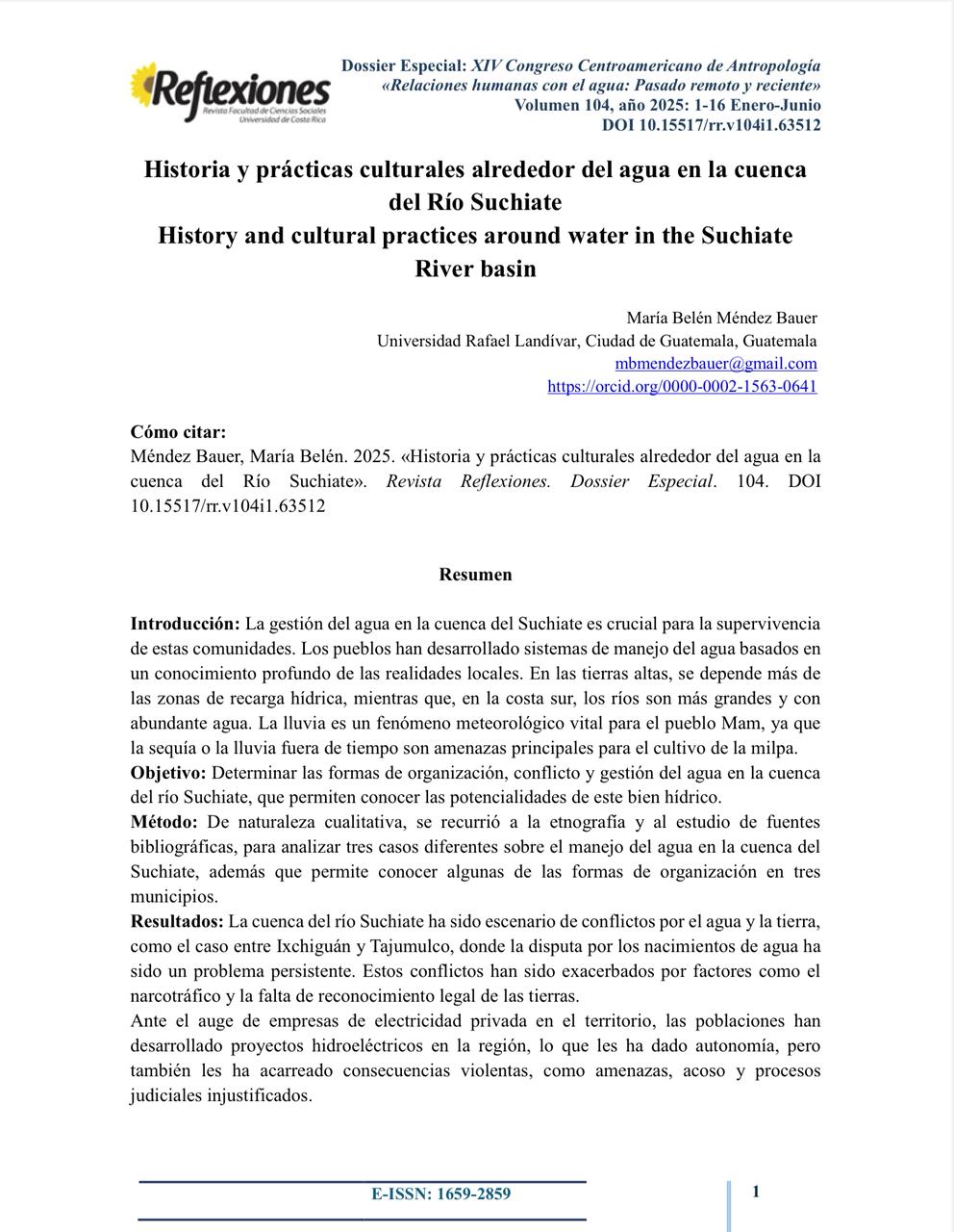 Historia y prácticas culturales alrededor del agua en la cuenca del Río Suchiate