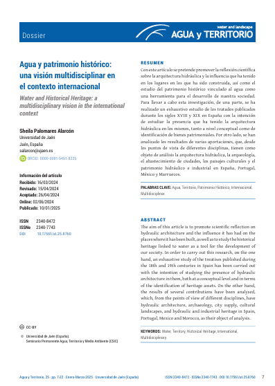 Agua y patrimonio histórico una visión multidisciplinar en el contexto internacional (Universidad de Jaén)