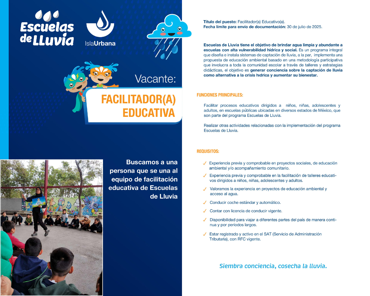 Vacante – Facilitador educativo (Isla Urbana)