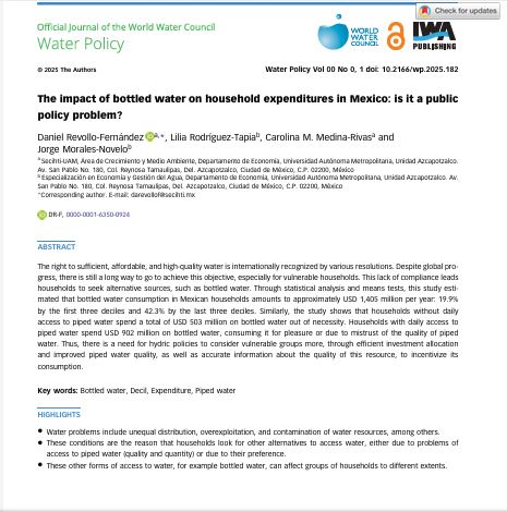 El impacto del agua embotellada en el gasto de los hogares en México: ¿es un problema de política pública? (Water Policy)