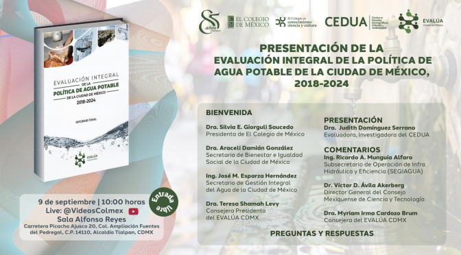 Evaluación Integral de la Política de Agua Potable de la Ciudad de México (Colmex)