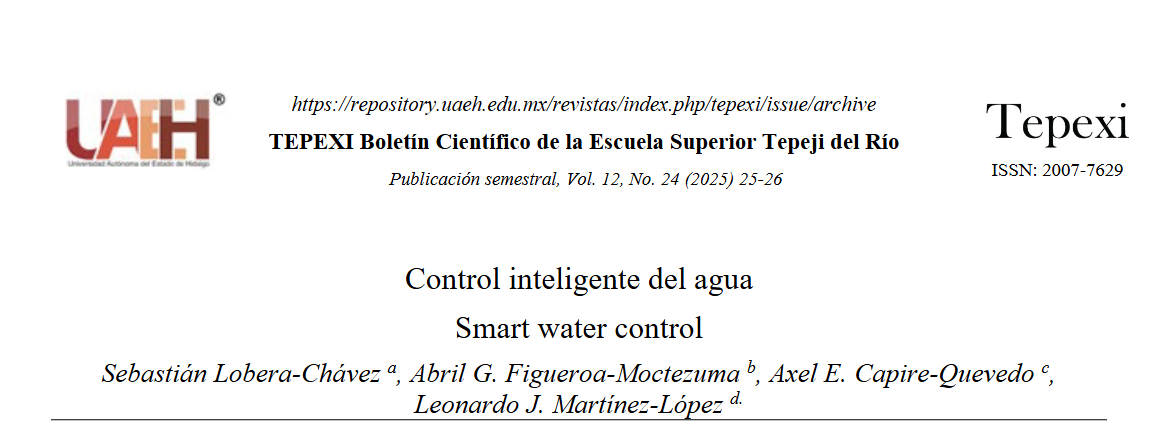 Control Inteligente del Agua (Boletín Científico de la Escuela Superior Tepeji del Río)