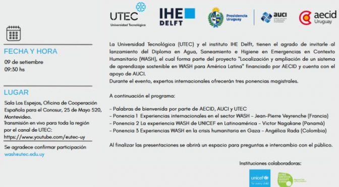 Diplomado en Agua, Saneamiento e Higiene en Emergencias en Contexto Humanitario. (WASH)