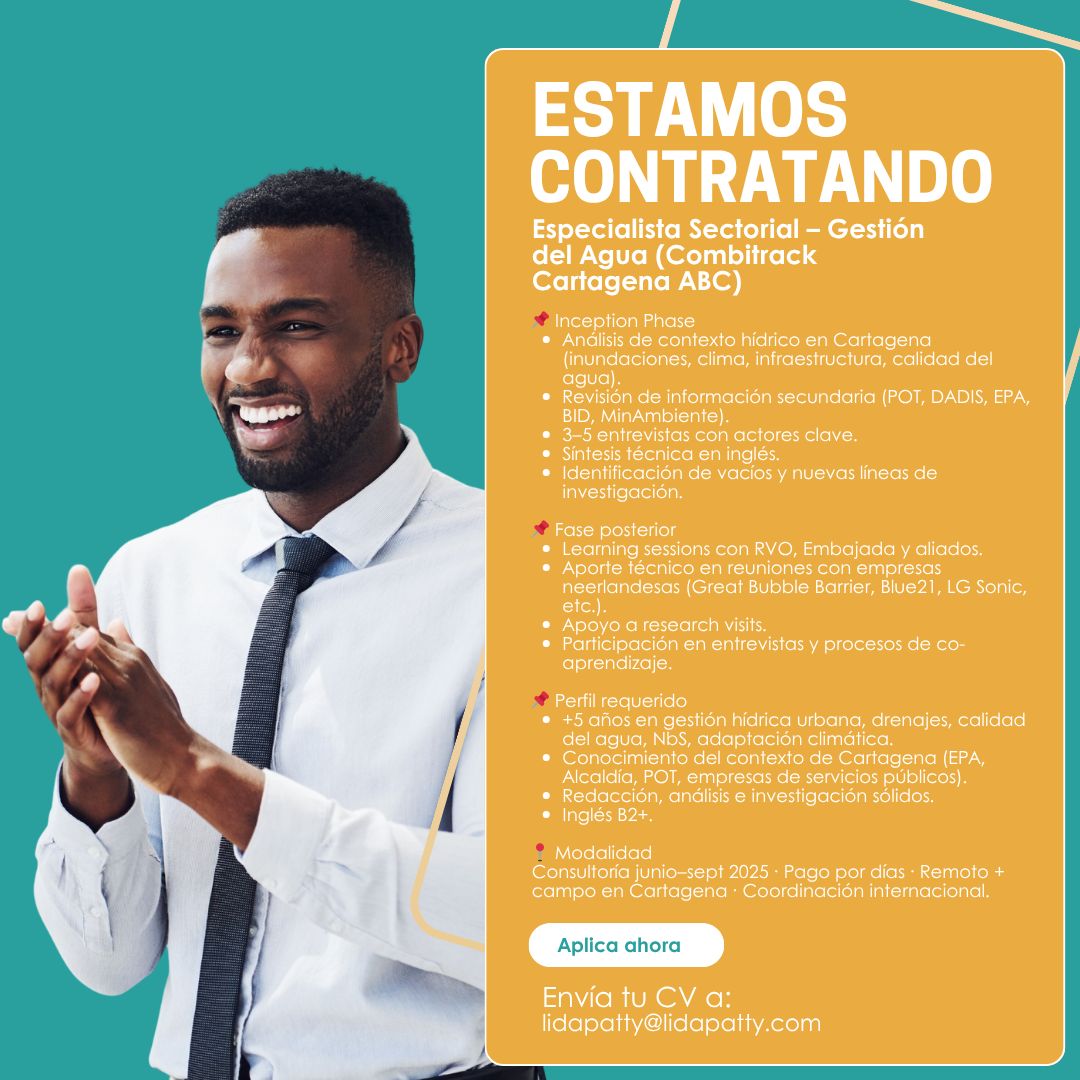 Vacante – Especialista Sectorial en Gestión del Agua (Lidapatty International Consulting)